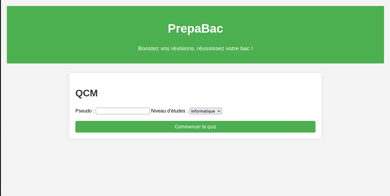 Aperçu PrepaBac Quizz
